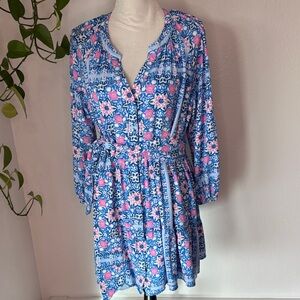 Vineyard Vines Blooms Scarf Print Dress Size